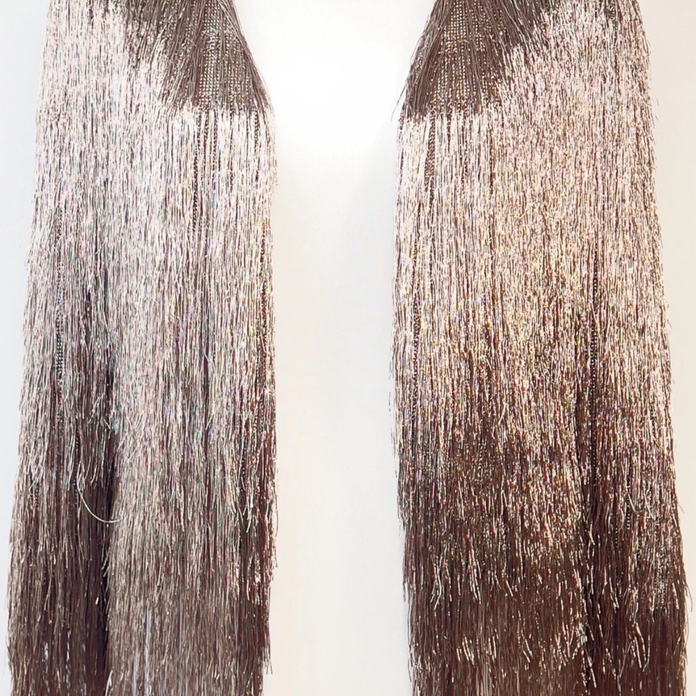 Rachel Zoe  bronze metallic Fringe jacket